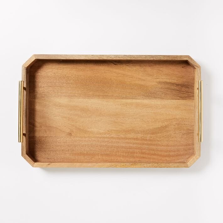 Wood &amp; Brass Tray