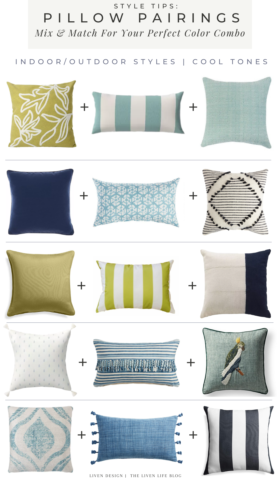 Classic Blue White Throw Pillow Mix and Match Indoor Outdoor