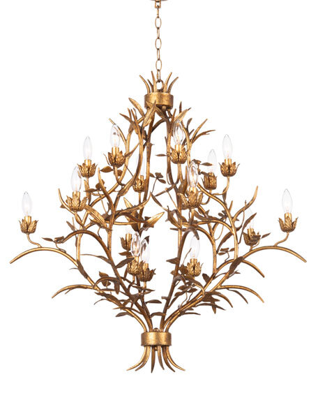 Gold Leaf Branch Chandelier