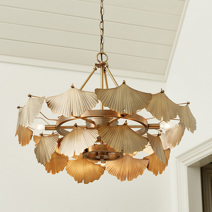 Gold Ginkgo Leaf Chandelier