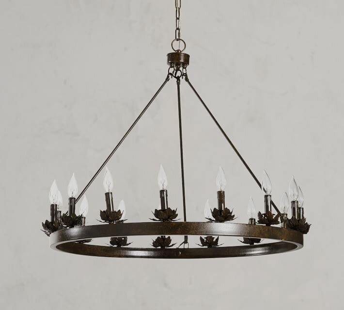 Casted Iron Floral Chandelier