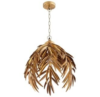 Aged Brass Hanging Leaves Pendant