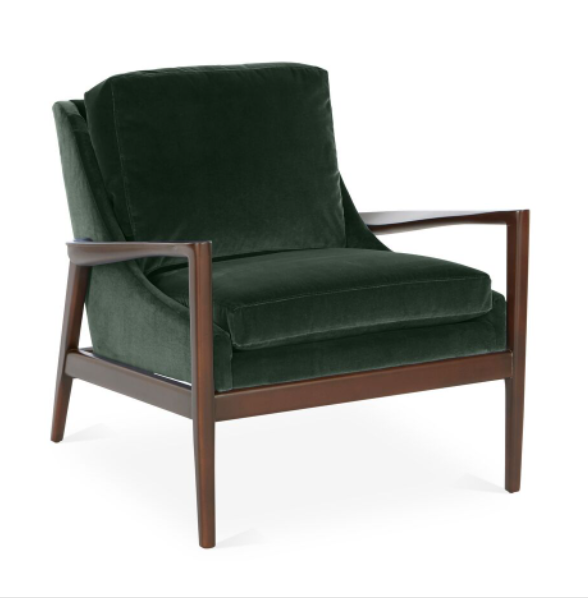 Forest Velvet Ebonwood Accent Chair