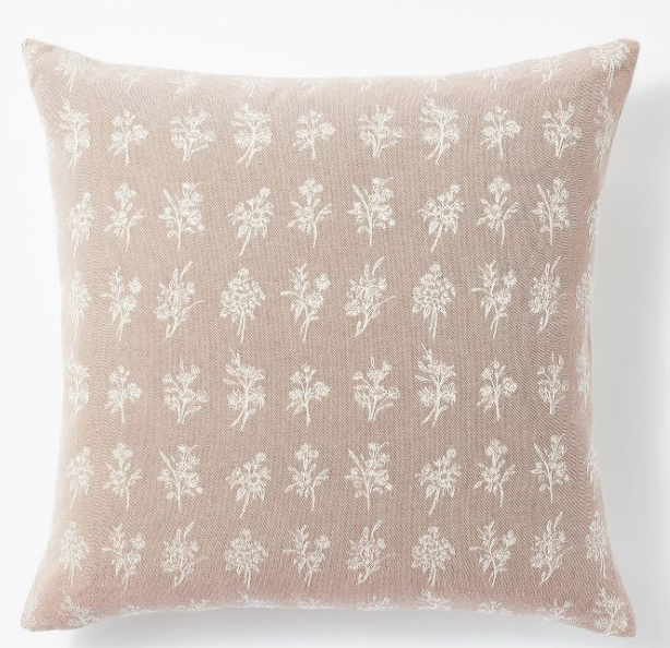 Clay/Cream Floral Pillow