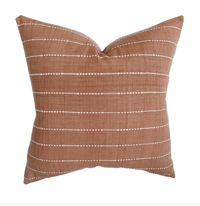 Rust Stripe Pillow Cover