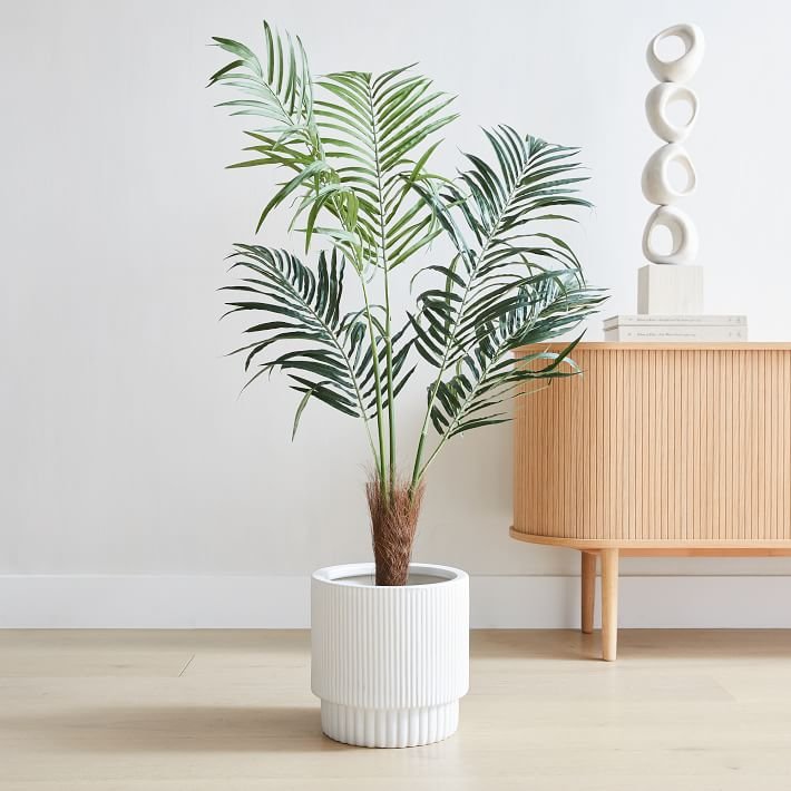 Faux Potted Fan Palm Tree