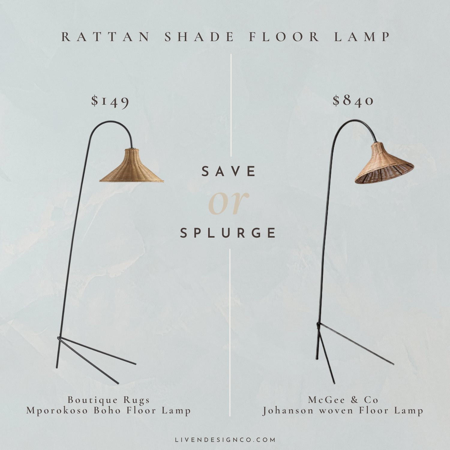 Save or Splurge | Rattan Shade Floor Lamp
