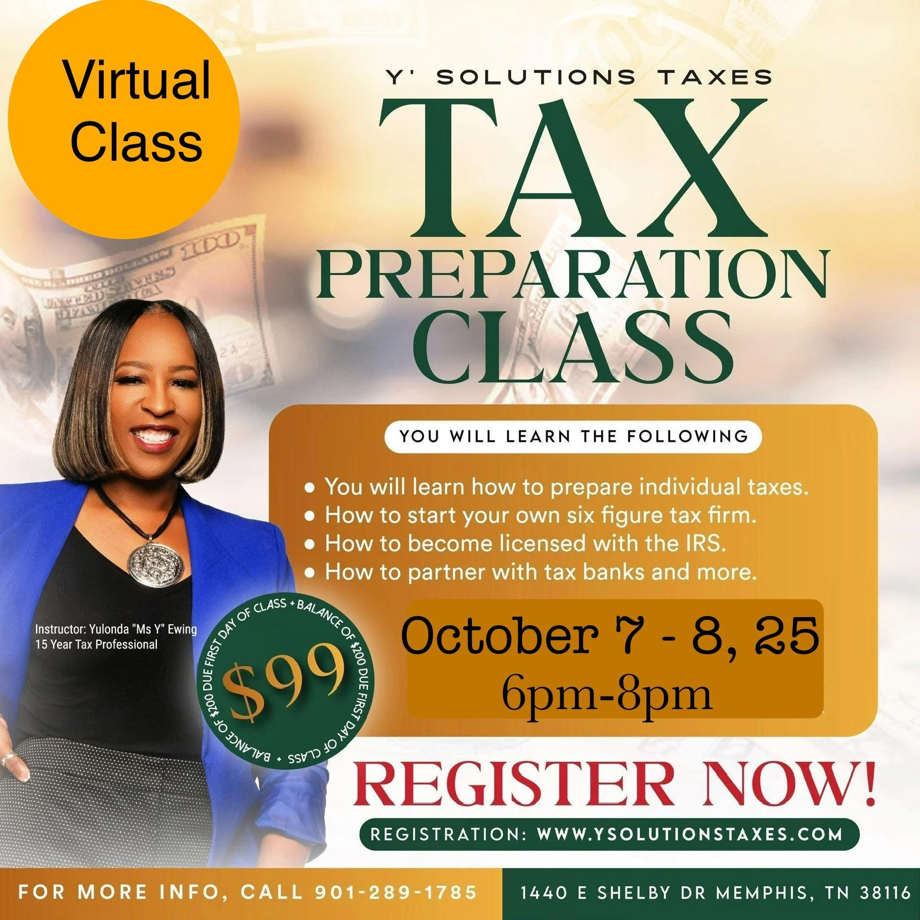 Tax Preparation Class - October 7 -8, 2025