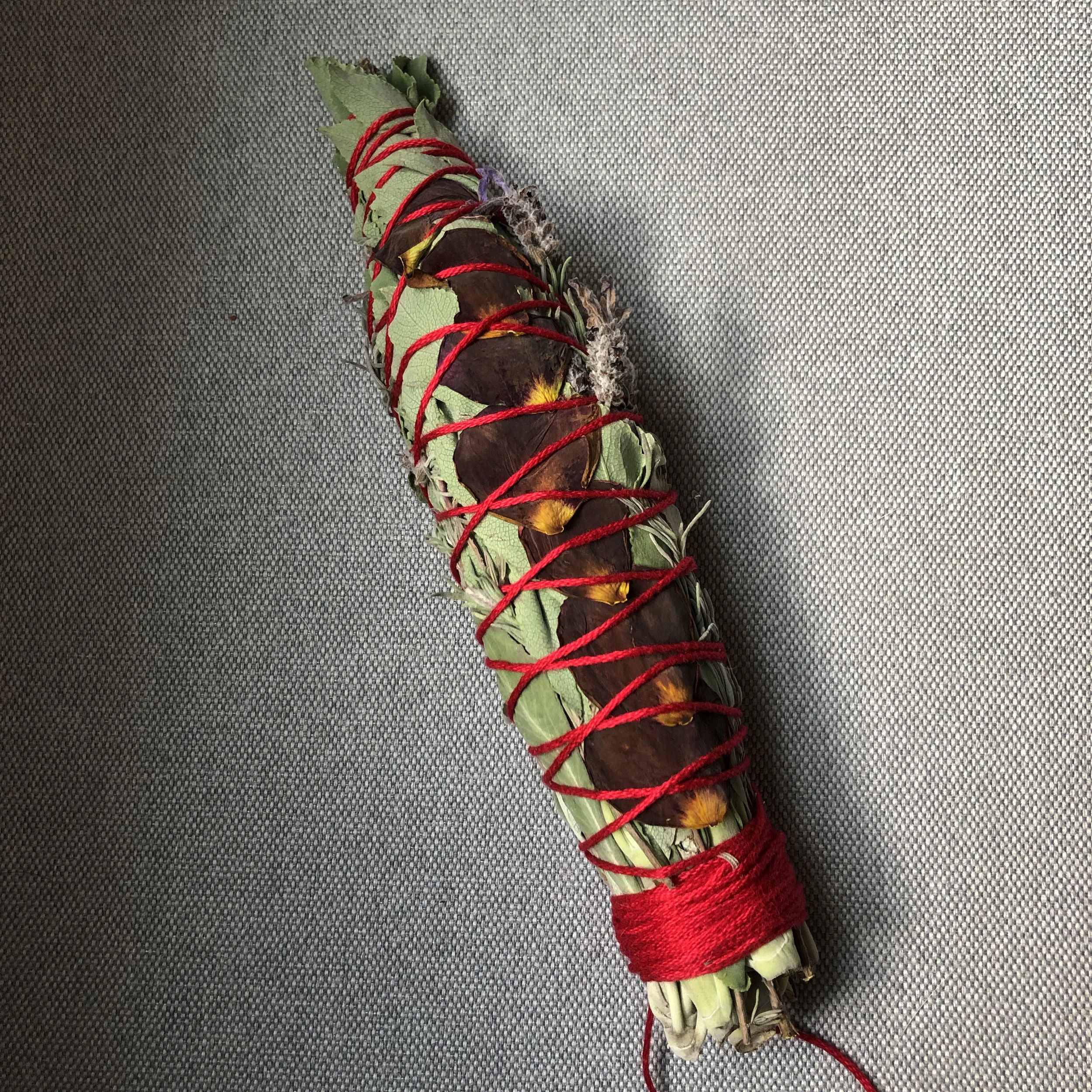 White Sage, Lavender and Red Rose Smudge Stick