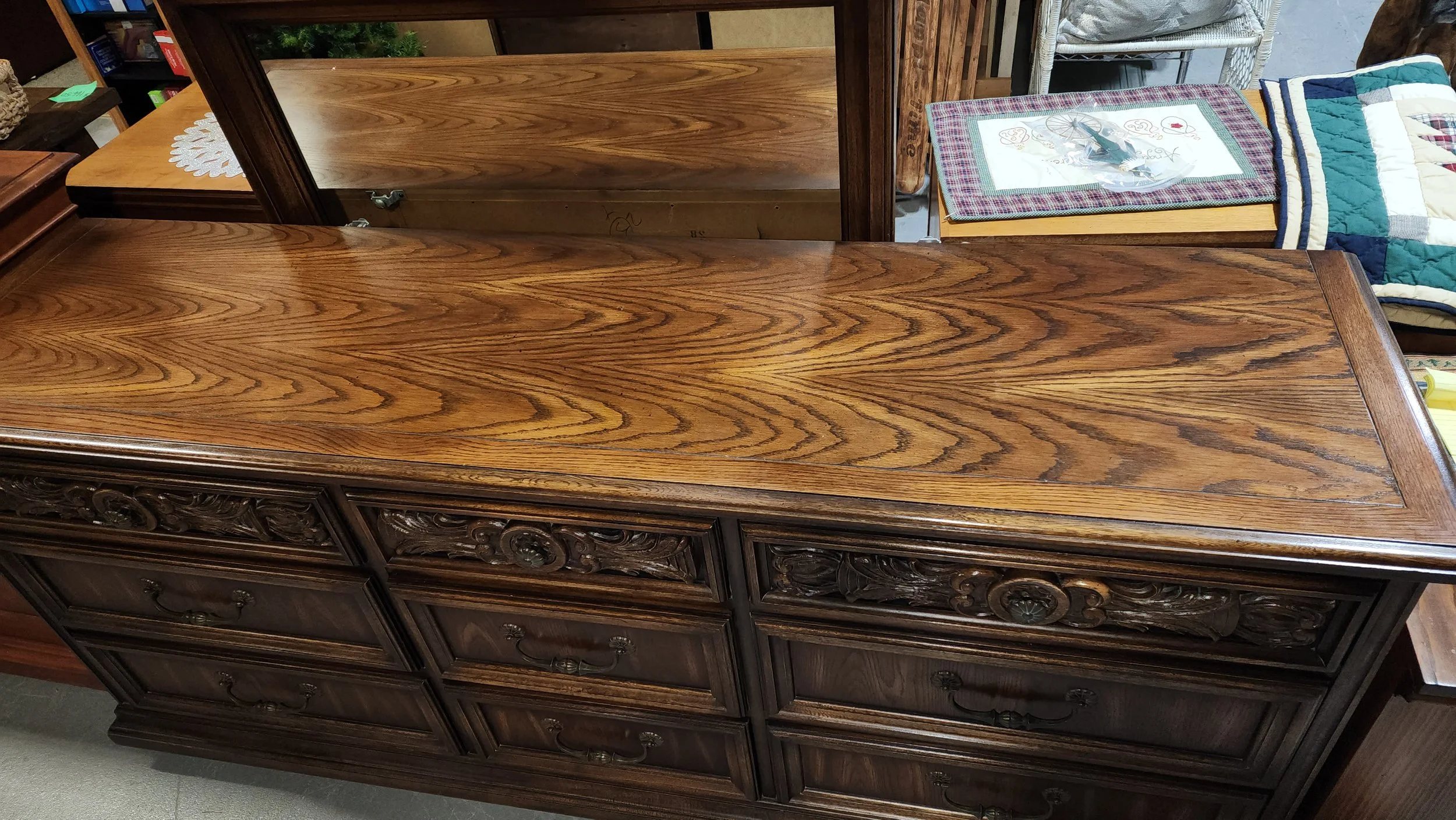 Vintage Lane Dresser with Mirror  The Estate Dispersal Store