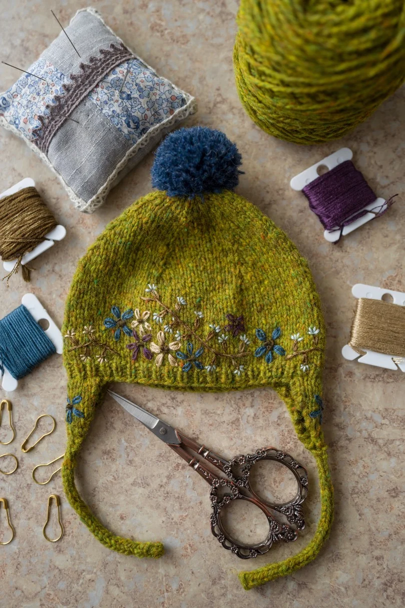 Embroidered Hat- Moss Green