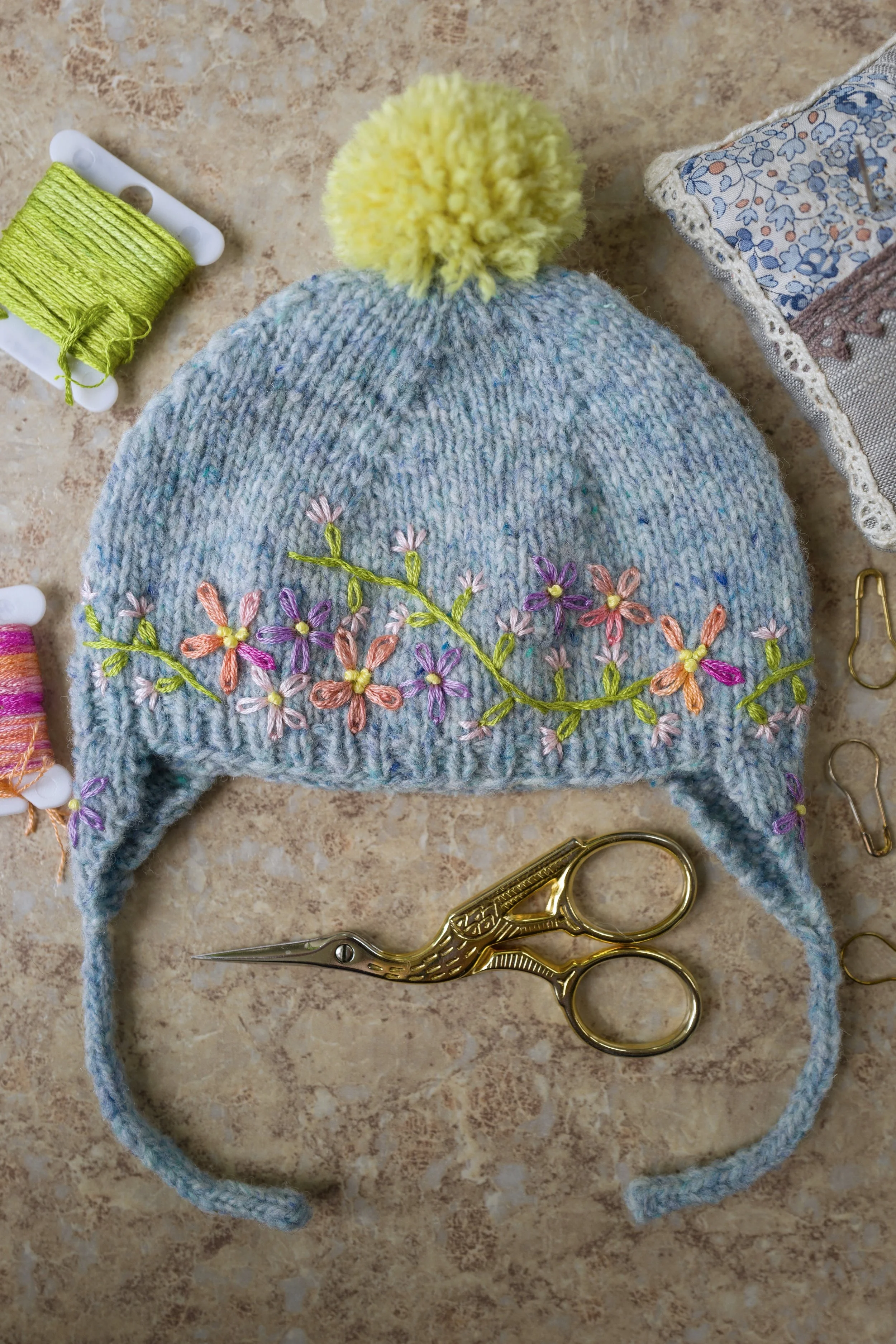 Embroidered BLYTHE Hat- Sky Blue 