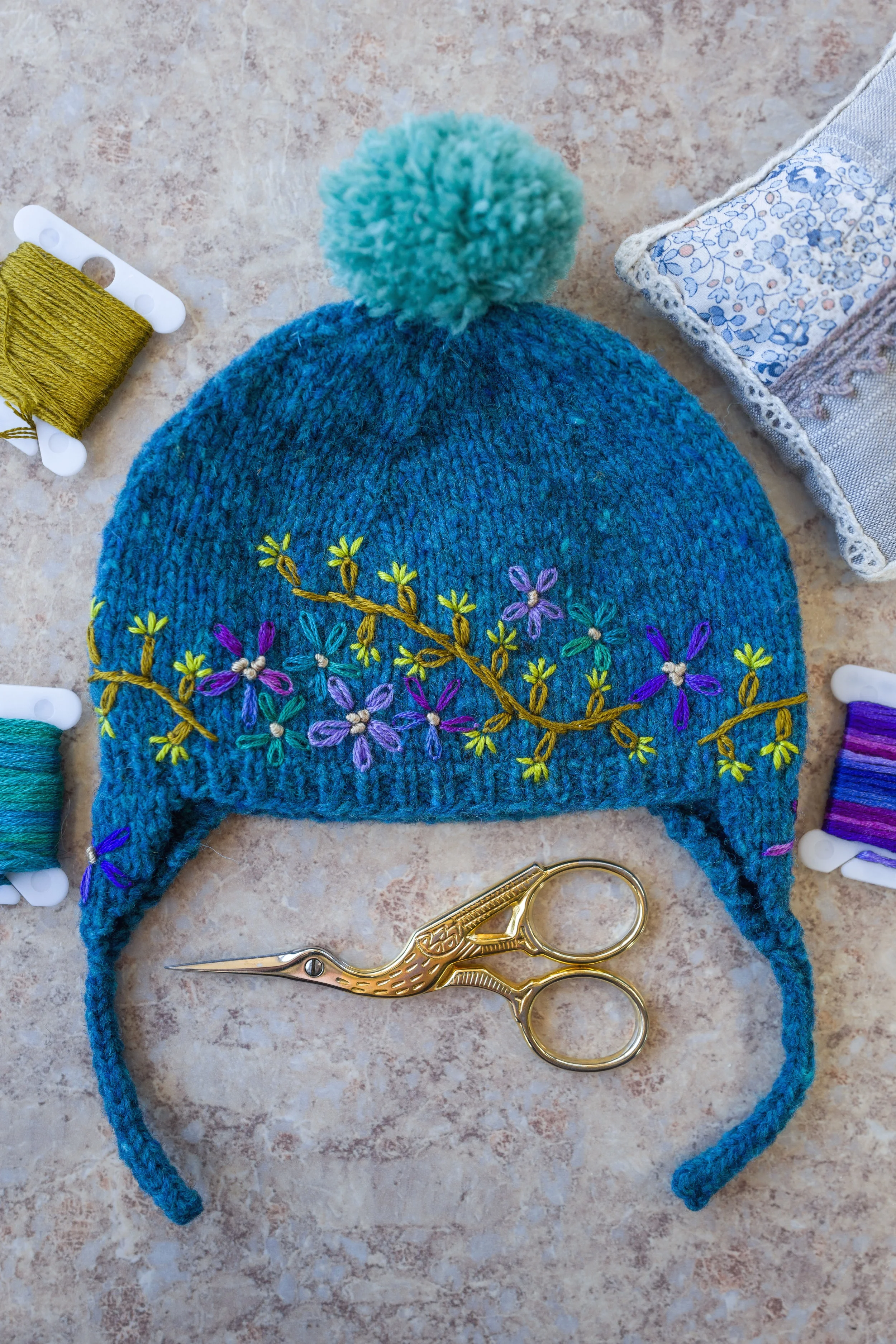 Embroidered BLYTHE Hat- Cosmic Blue 