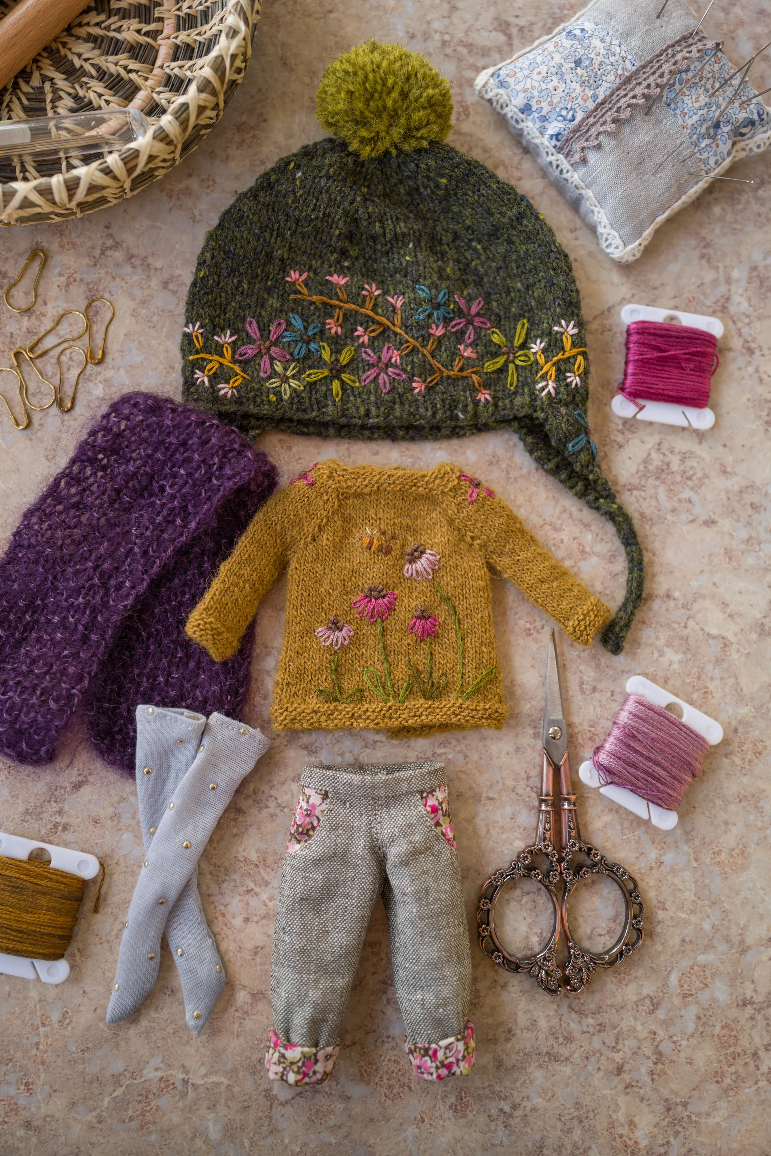 Five Piece Sweater Set- Mustard