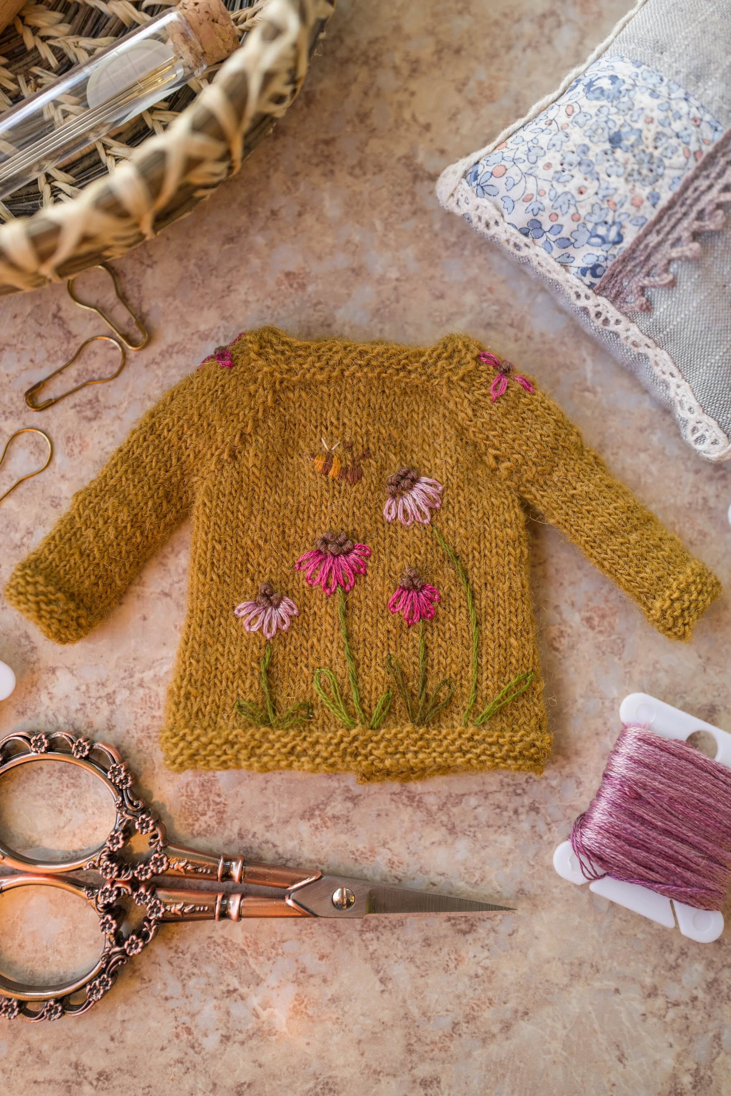 FOR NEW 2019 CUSTOMERS ONLY- Embroidered Mustard Sweater 