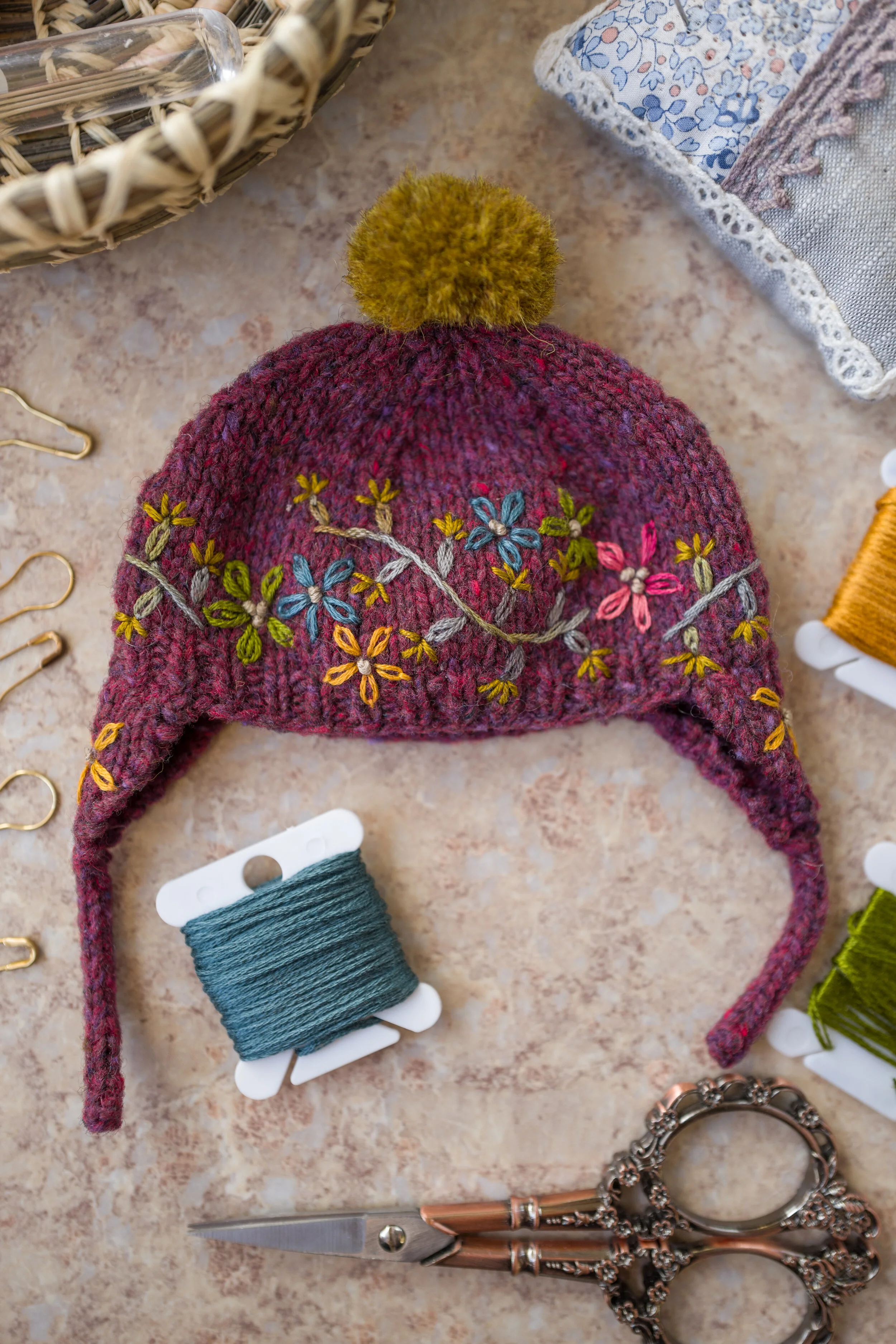 HOLALA Embroidered Hat- Raspberry Purple