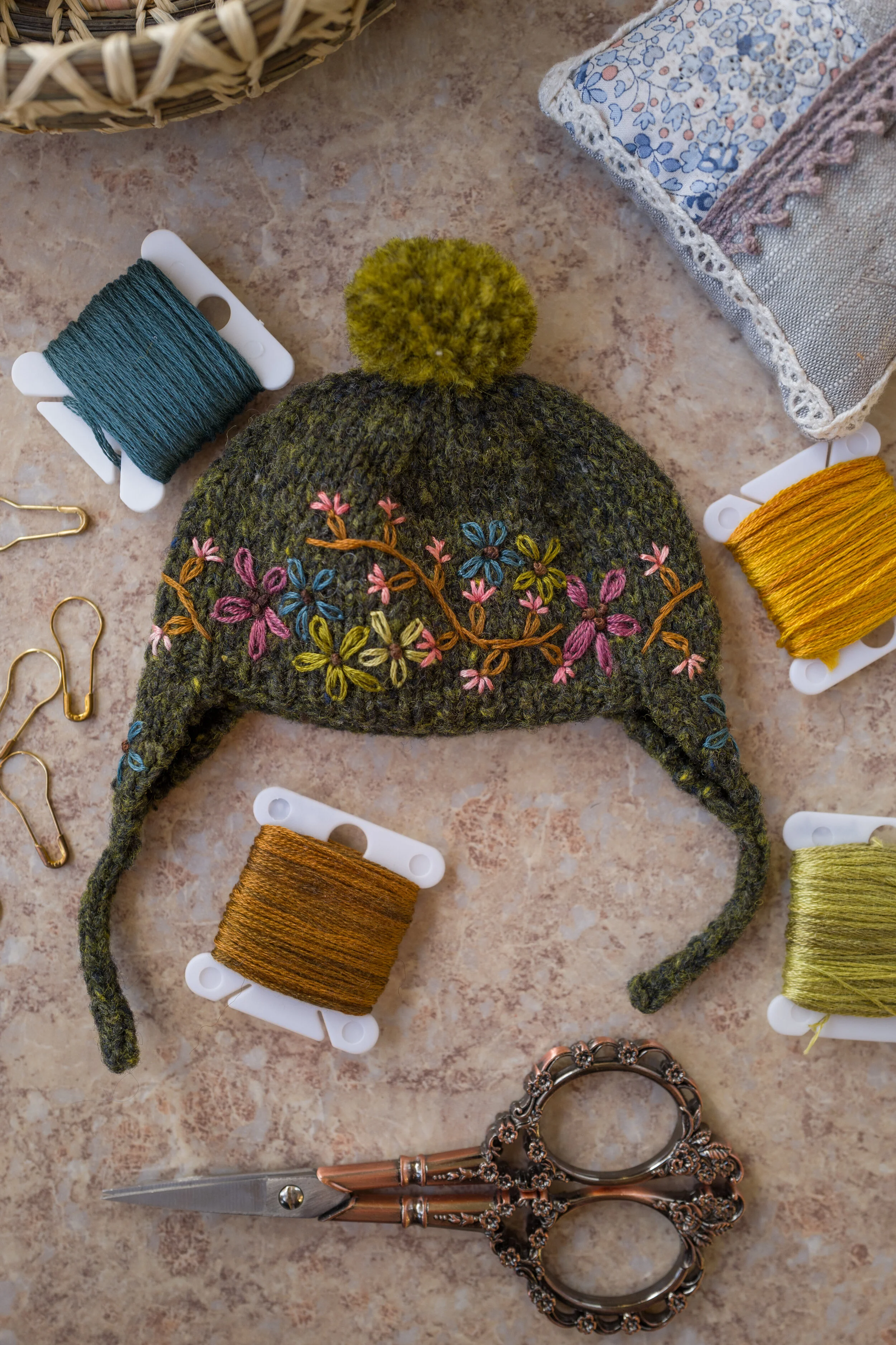 HOLALA Embroidered Hat- Forest Green