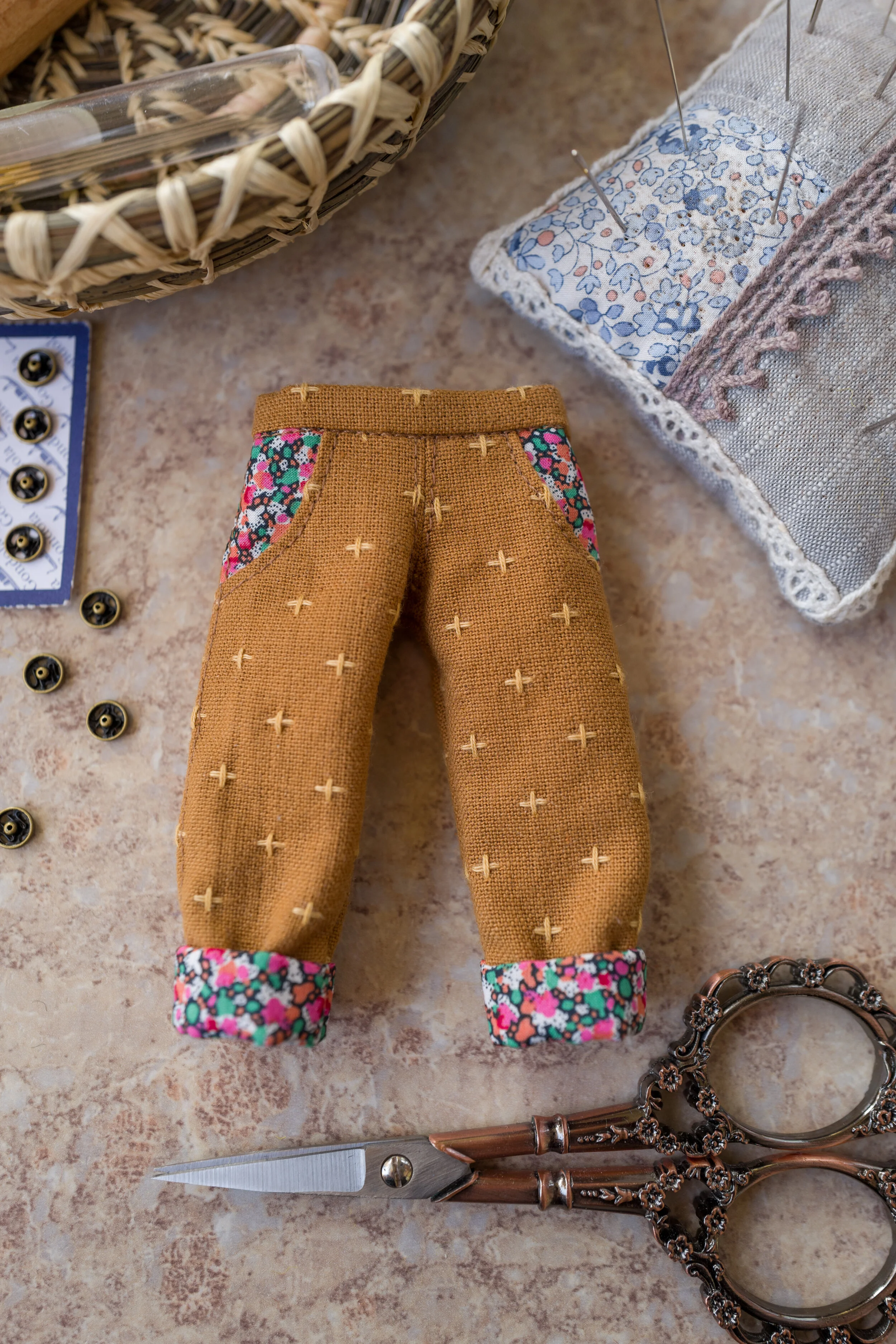 Blythe Cropped Pants- Dark Mustard