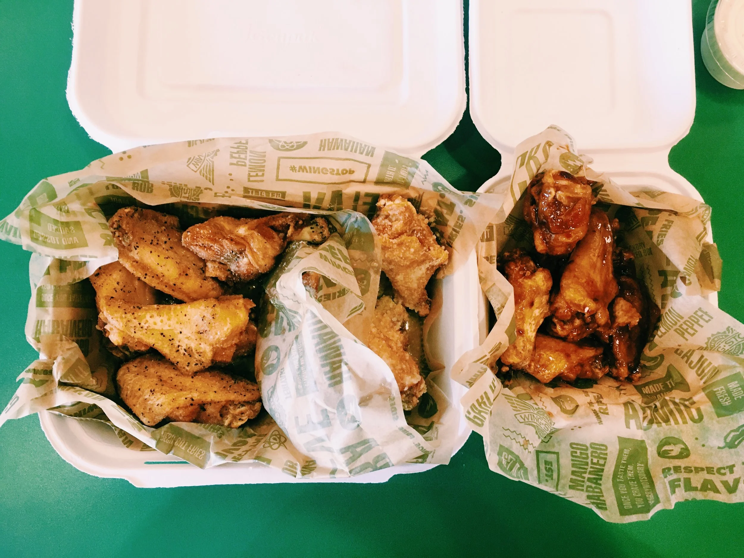 Wing Stop..Lemon pepper and Garlic Parmesan.