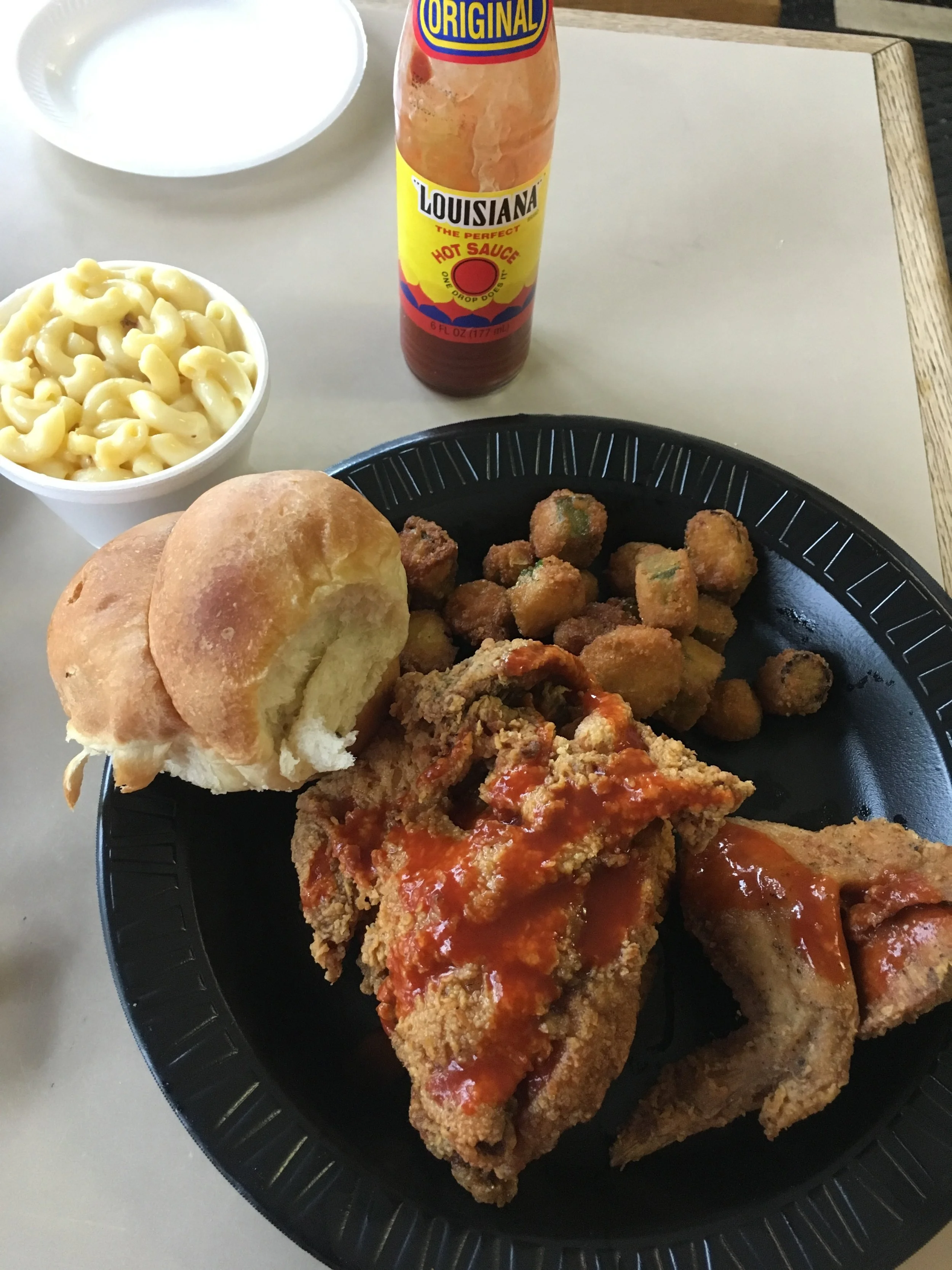 Wanda J’s fried chicken..on Black Wall St. in Tulsa Oklahoma. That crust went hard!