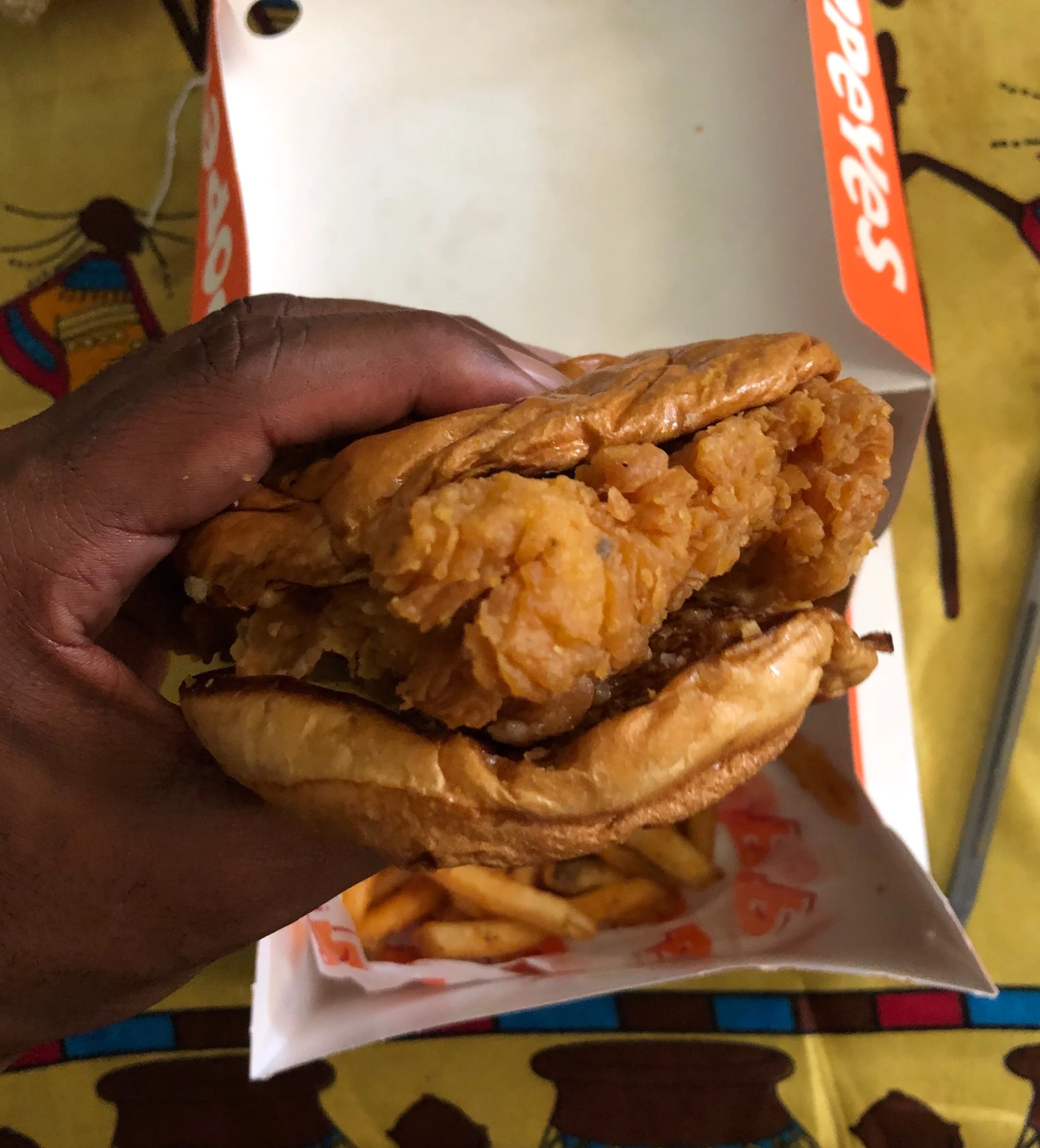 The Black Twitter legend. Spicy Popeyes chicken sandwich.