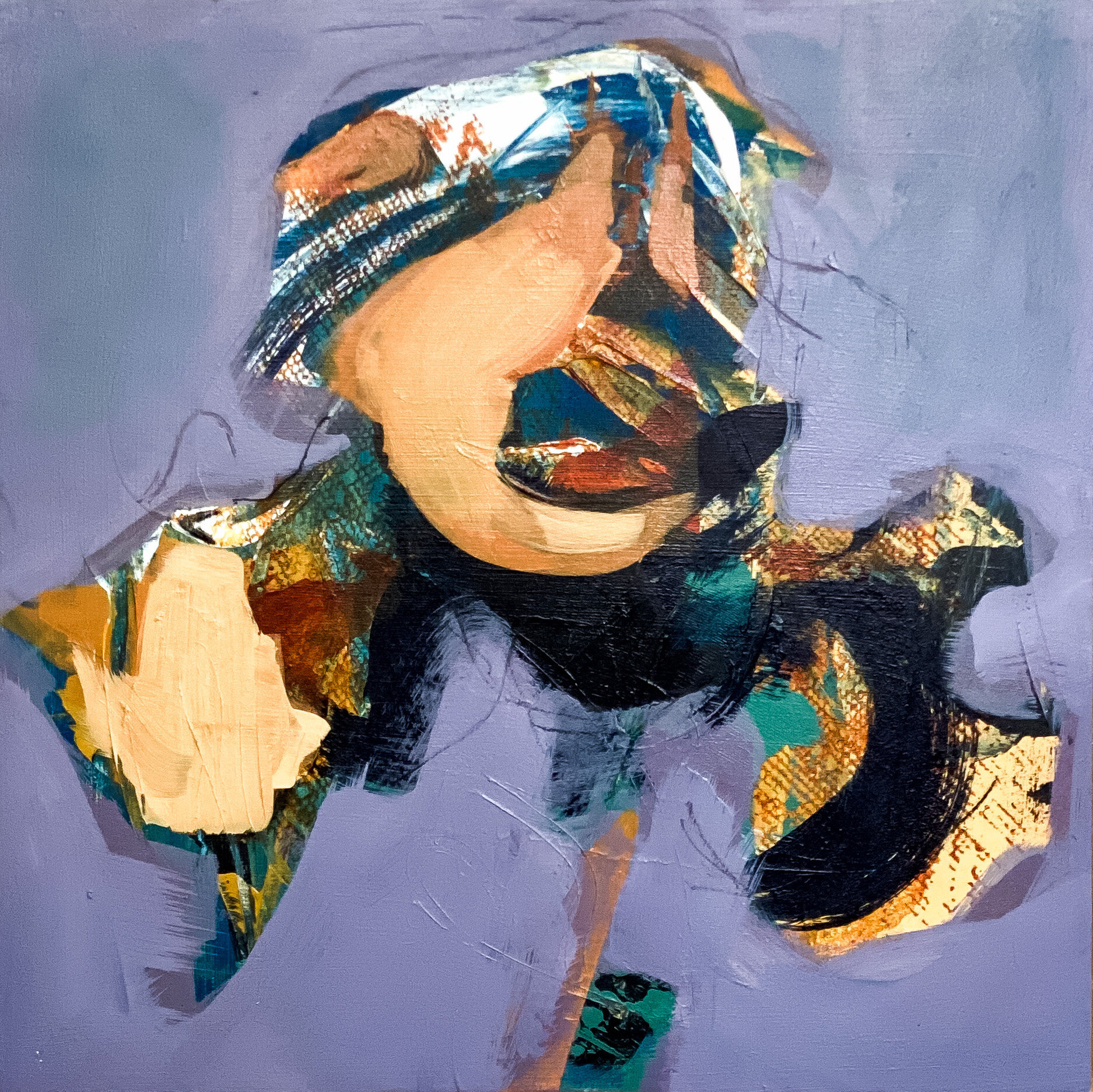 "Dissonance" 13.5 x 13.5 inches framed