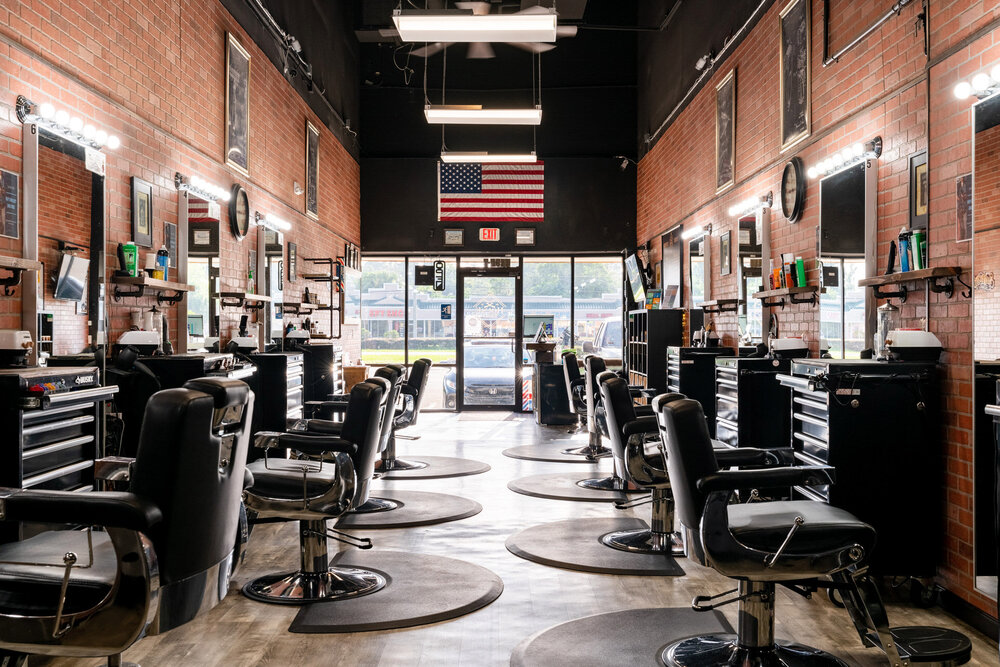 Barber's station in House of Shaves Barbershop in Jacksonville, Florida
