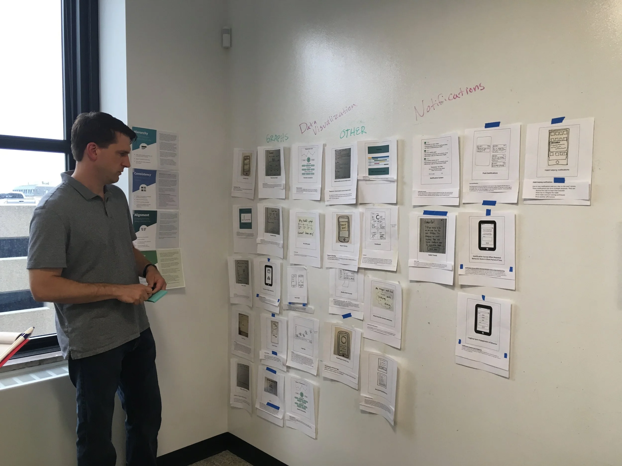 Kirk Klobe (software engineer at HabitAware) scoping the features my team and I designed to give us an estimate for development.