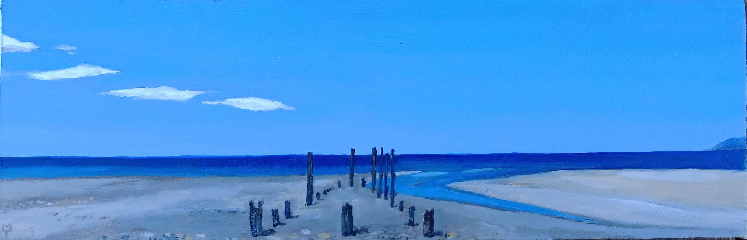 Onekaka, Golden Bay . Oil on canvas 300mm x 100mm