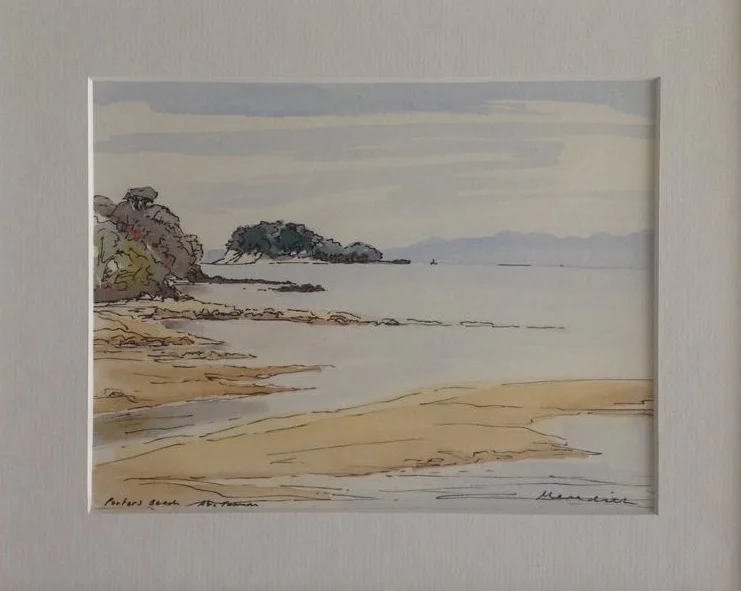 Porter’s Beach, Abel Tasman . Framed Watercolour
