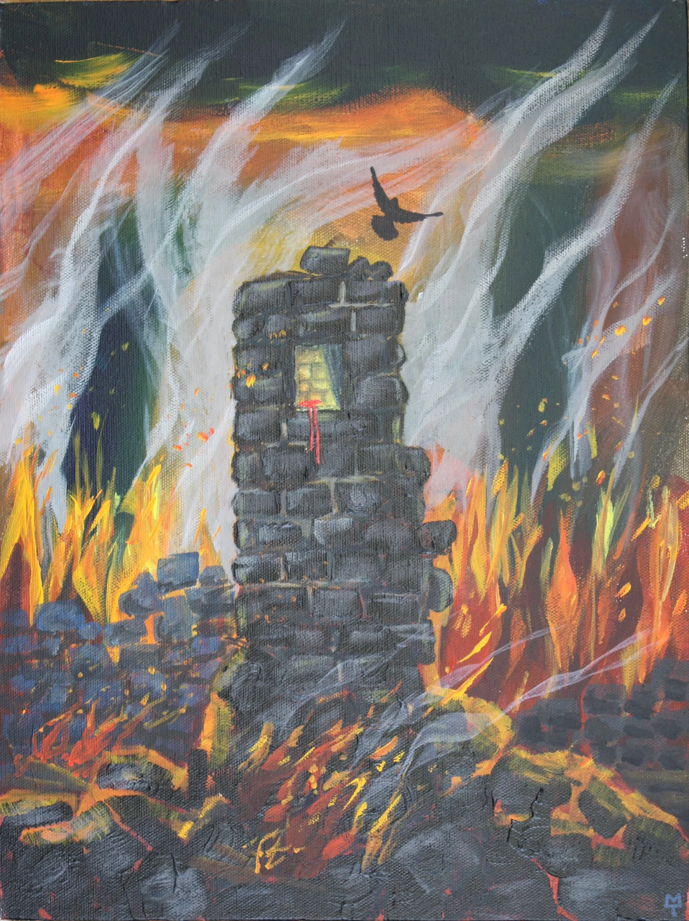 Rahab Redeemed (2013). Acrylic on canvas 300mm x 410mm