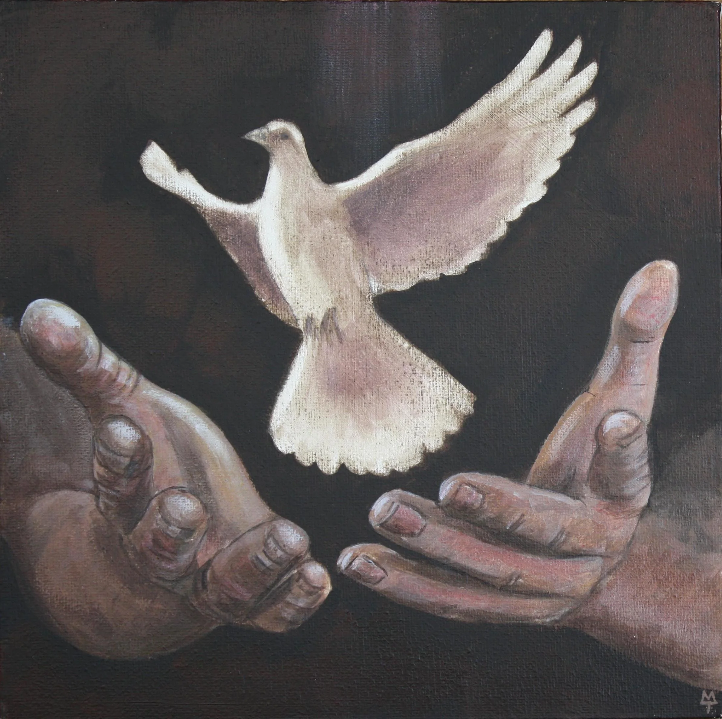 I Know You III (2013). Acrylic on canvas 250mm x 250mm