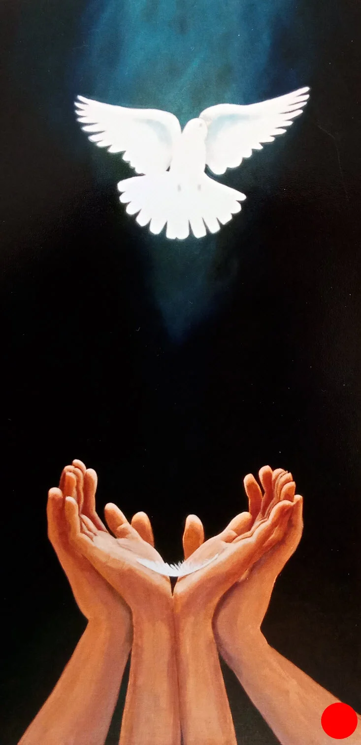 Faith, Hope and Love (2014). 755 mm x 375 mm. Acrylic on Canvas.