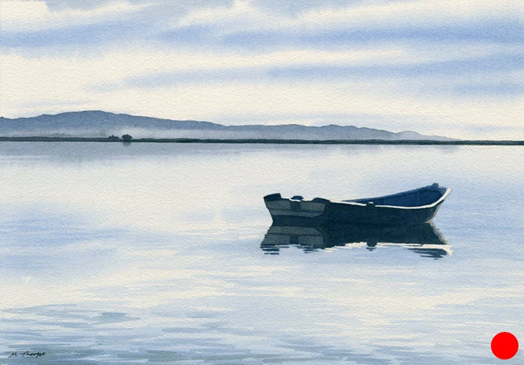 “Click”, Nelson Haven (2014). 265 mm x 380 mm. Watercolour on Paper (framed). Available as a card (#19).