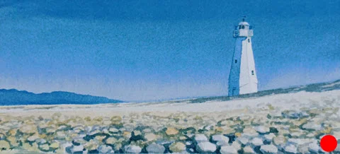 The Light House - Nelson (2014). 110 mm x 240 mm. Watercolour on Paper. Available as a card (#18).