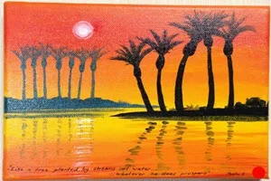 Masas Farewell (2013). 100 mm x 150 mm. Acrylic on Canvas.