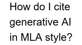 MLA Style Center: Citing AI