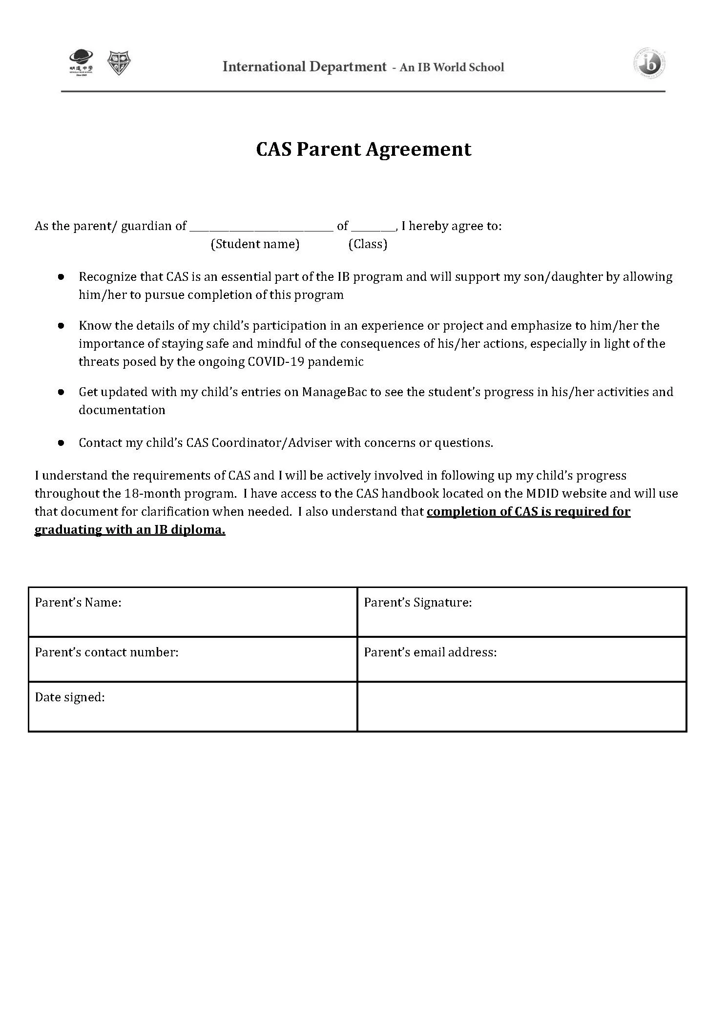 CAS file — Mingdao High School International Department