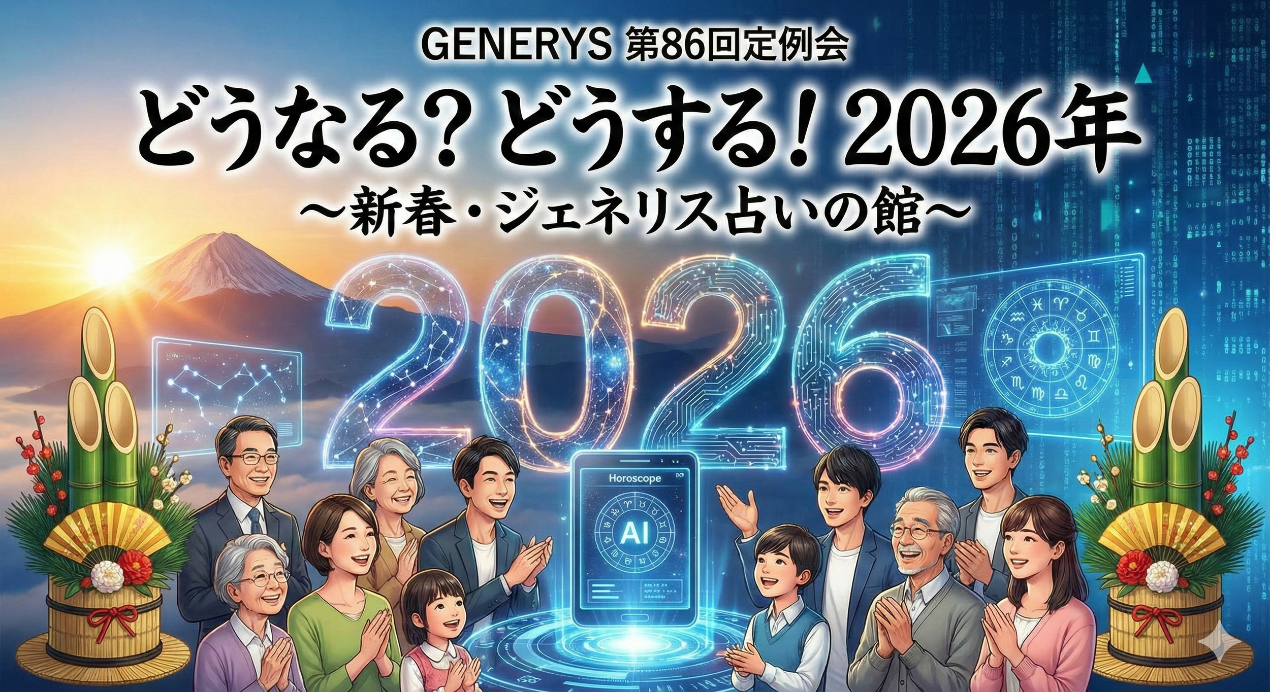 定例交流会#86「どうなる？どうする！2026年 ～新春・ジェネリス占いの館～（リアル＆オンライン）」
