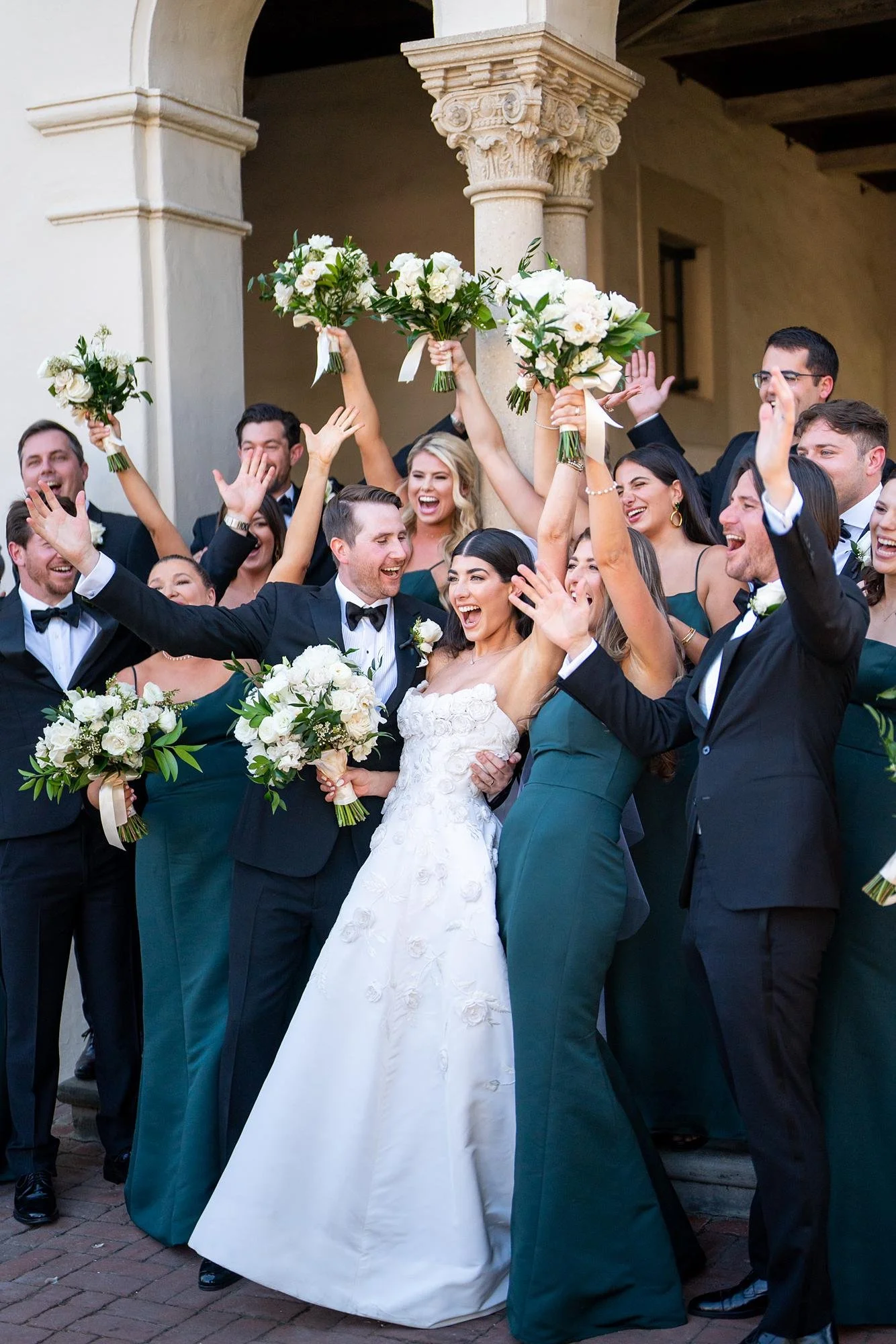 Wedding party at the Atheneaum by Los Angeles Wedding Photographer.