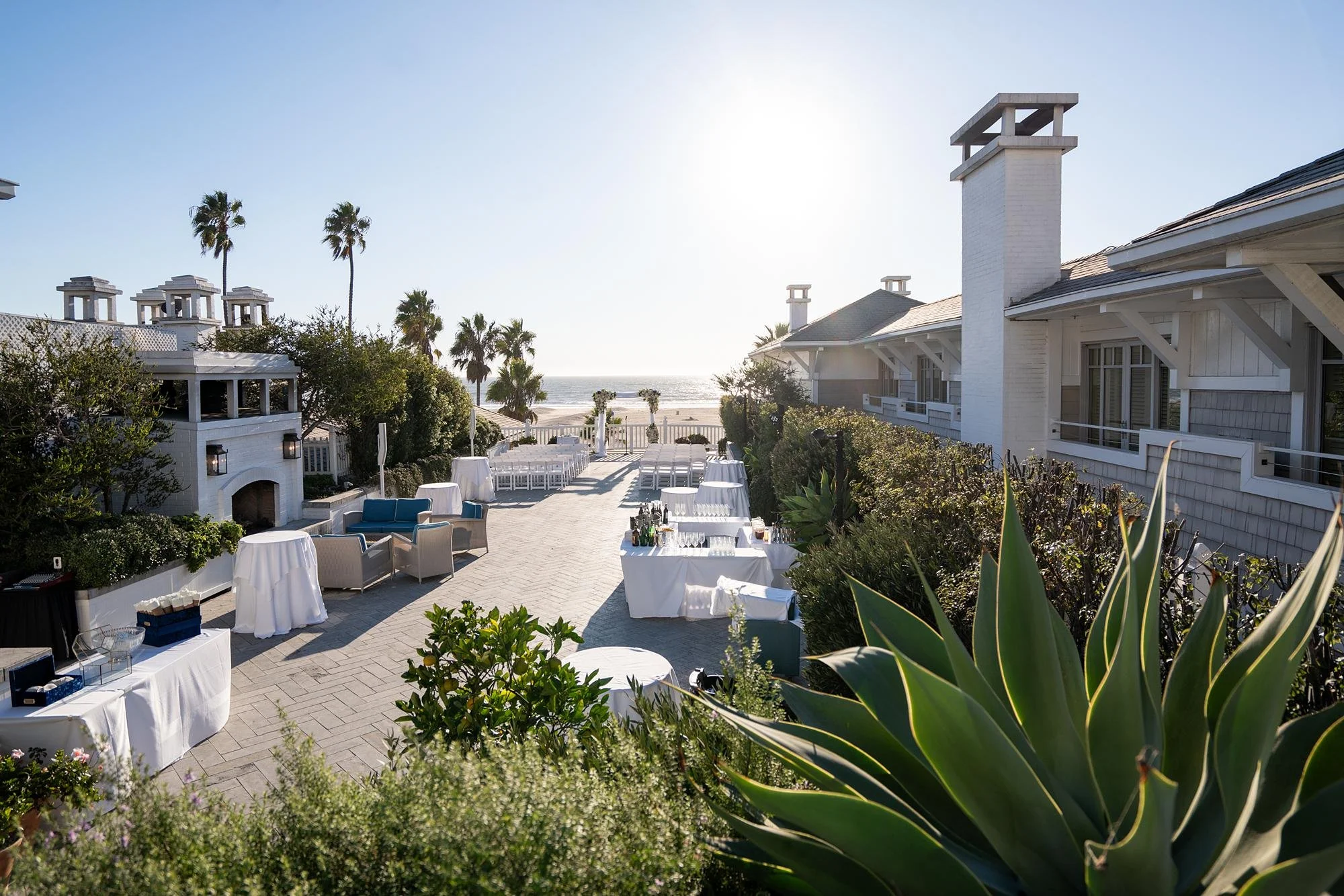 Wedding ceremony on the Pacific Terrace at Shutters on the Beach overlooking the ocean