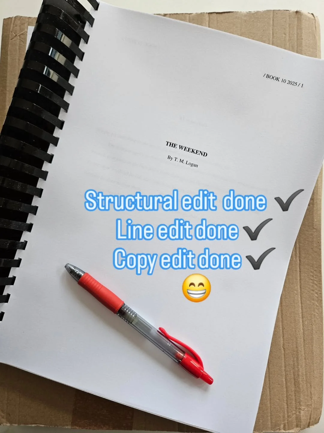 There are three main stages to editing a new book and each one helps to shape the story, tighten up the pacing and fix issues with character and plot. It's always nice to get the copy edit done and sent back to my editor - another milestone along the