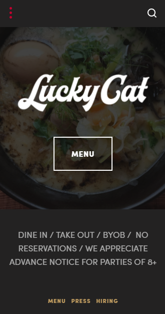 Lucky Cat Mobile Home Page