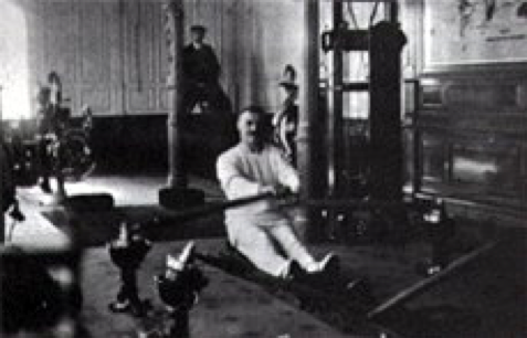 The Titanic gymnasium and rowing machine. (credit: http://www.ultimatetitanic.com/interior-fittings/ )
