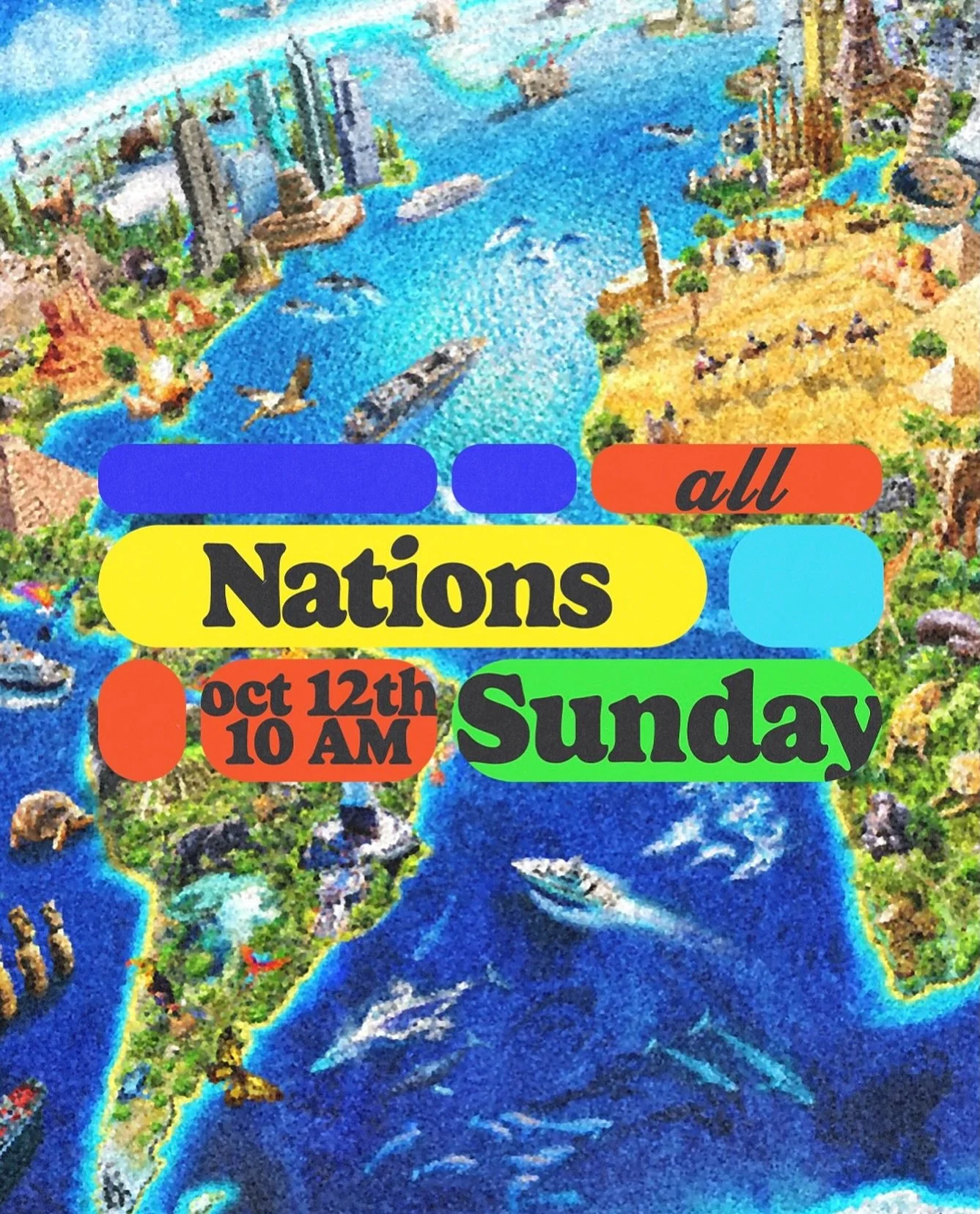 All Nations Sunday is almost here! 🌎 
Dress in attire from your country, nation, state, or city and join us for a powerful day of worship + celebration!
📅 Oct 12 | 10 AM | No Sunday School