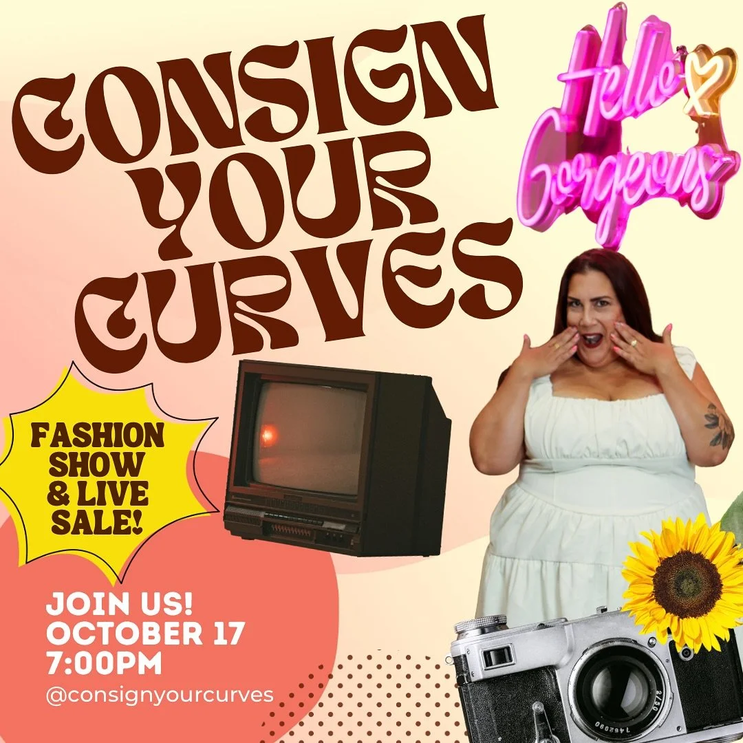 💖✨ FASHION + FUN + CURVES! ✨💖
Join us on IG LIVE @consignyourcurves October 17 at 7PM for the @msmerimak @daliaguelph @featherandfoe.boutique @kennedyparkshop @consignyourcurves Fashion Show &amp; Live Sale! 🛍️🔥

We&rsquo;re bringing the runway &
