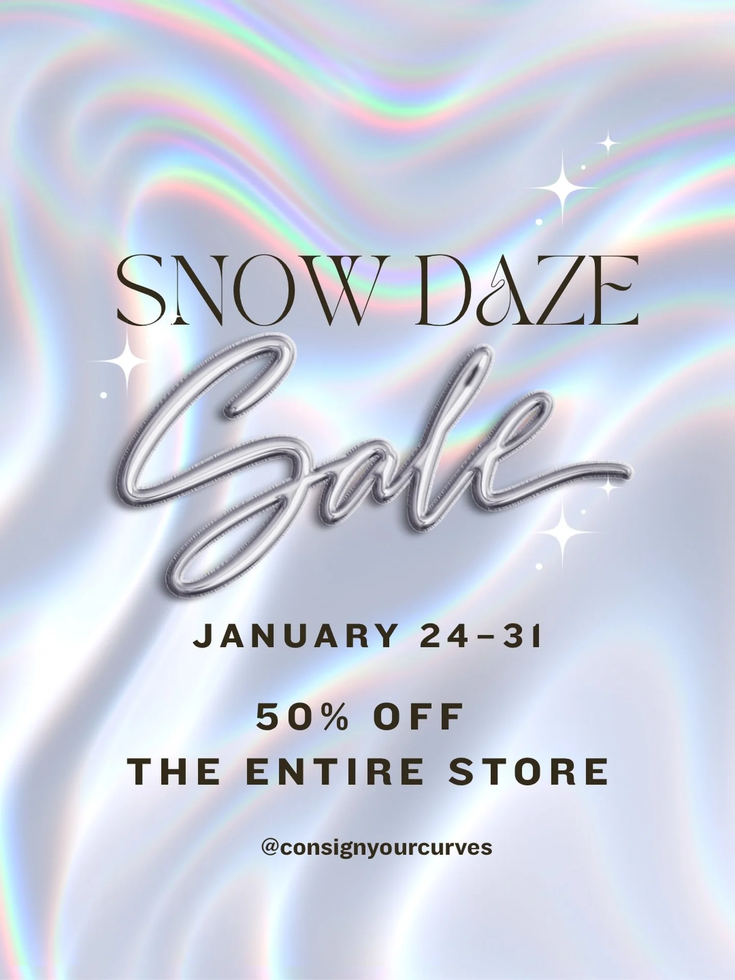 ❄️🥶 COLD temps &mdash; HOT fits 🥵🔥
We&rsquo;re snowed in&hellip; by good deals. 
50% OFF the entire store!!! 
📅 January 24 &ndash; 31

#SnowDazeSale #ConsignYourCurves #PlusSizeStyle #CurvyBoutique #CurveFriendly