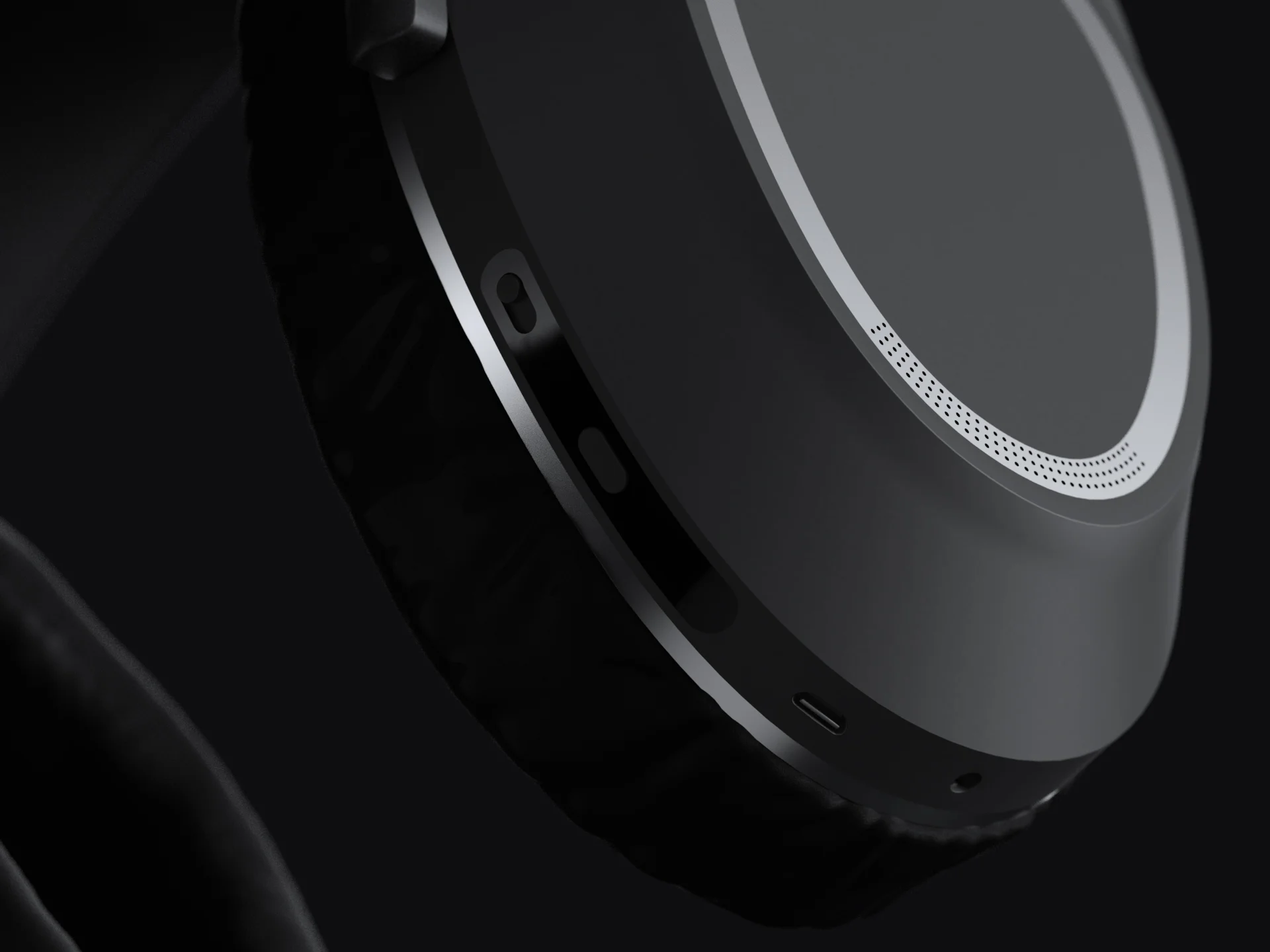 Details of the ports on the headphones