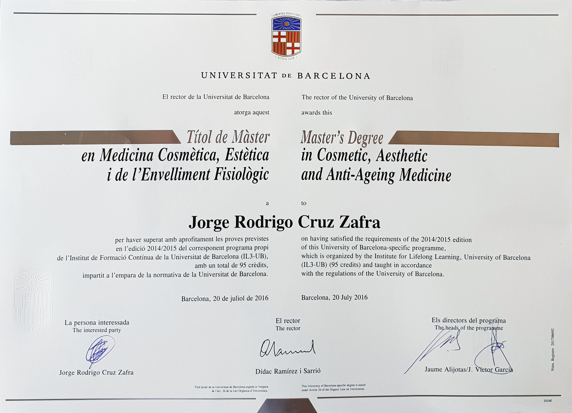 Masters Degree in Aesthetic Medicine