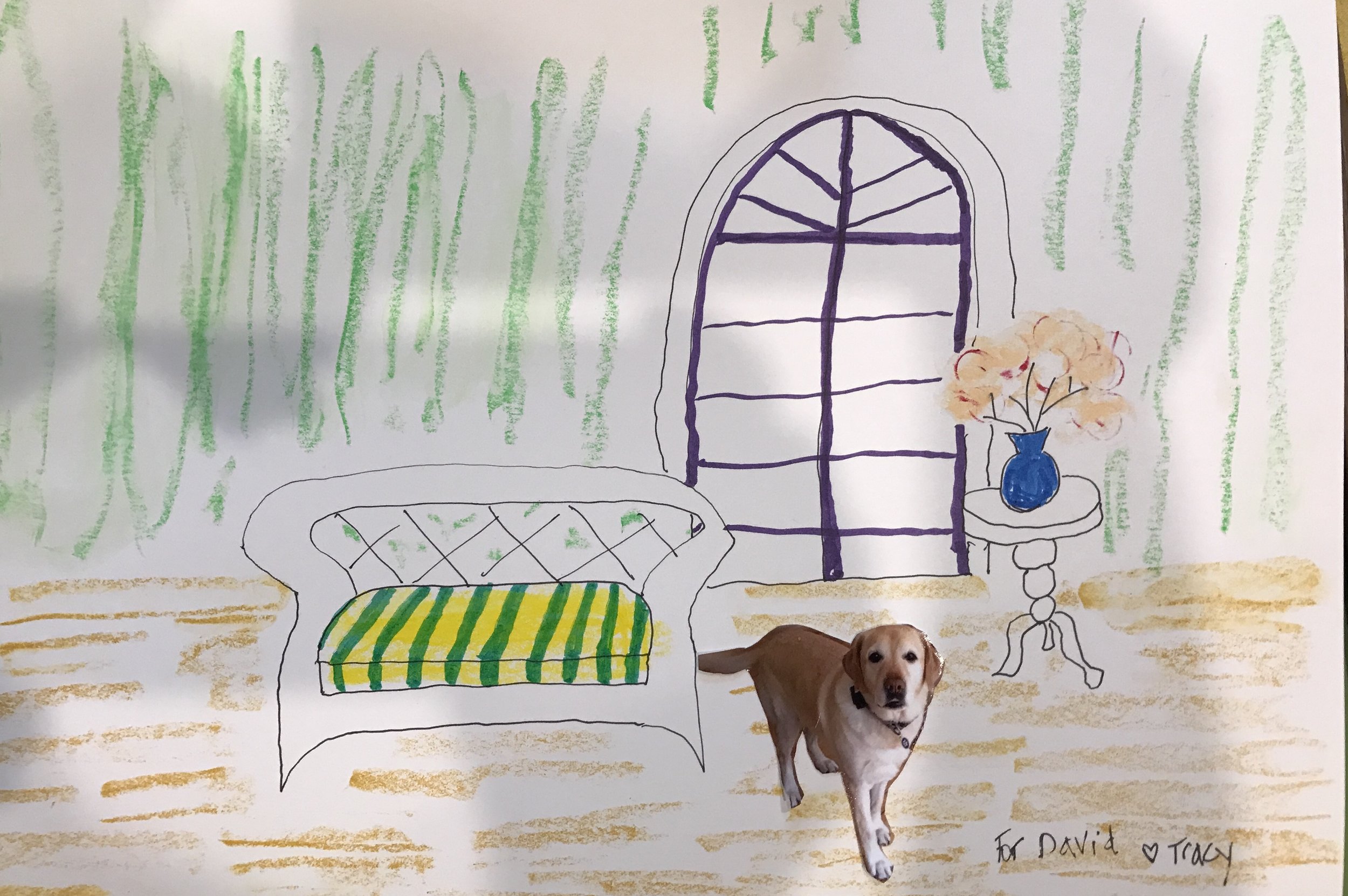 David and the Striped Couch